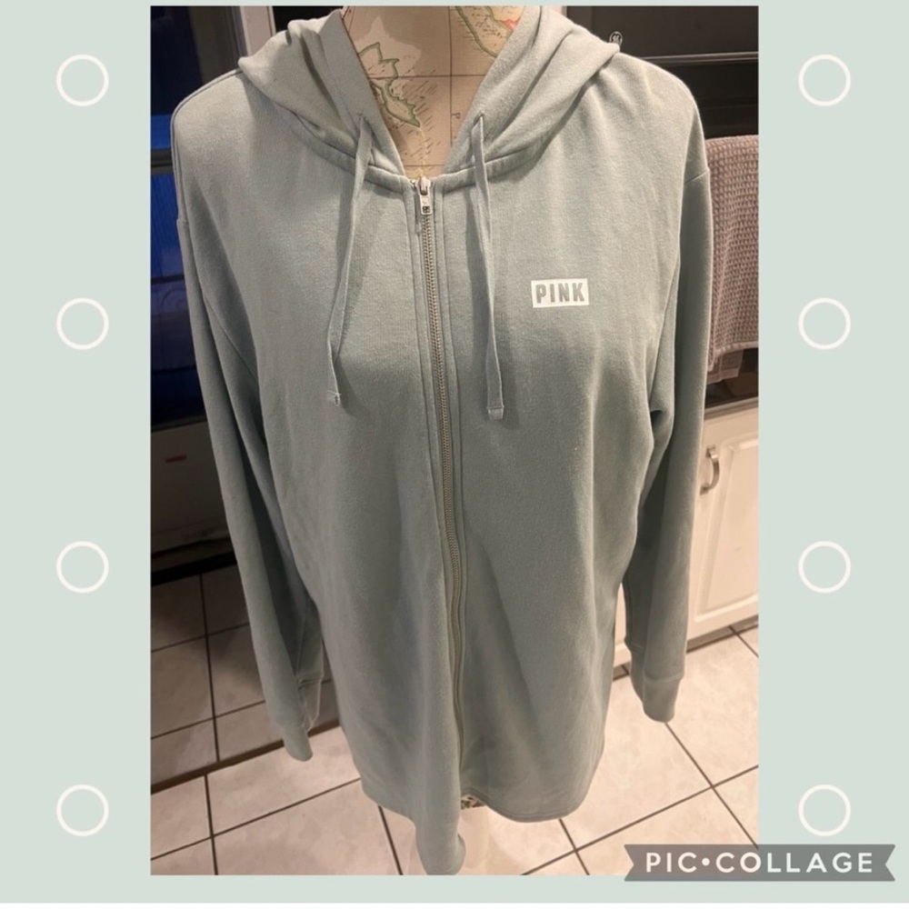 Like new Pink Victoria Secret full zip hooded sweatshirt